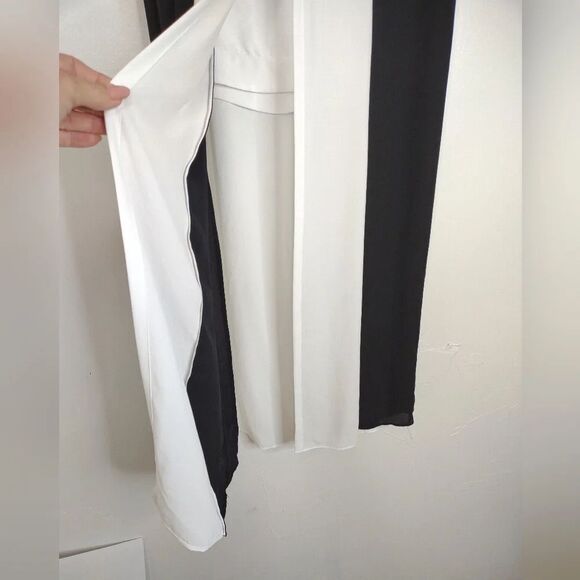 BCBG MAXAZRIA Flowy Chiffon Midi Skirt Sammy Ivory and Black size Small - Picture 16 of 16